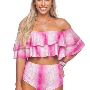 Buddy love pink snakeskin bathing suit